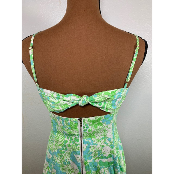 PRICE DROP! Women's Lilly Pulitzer Dress, Size 4, Green & Blue Floral Tropical - Picture 5 of 5